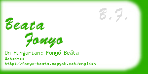 beata fonyo business card
